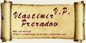 Vlastimir Preradov vizit kartica